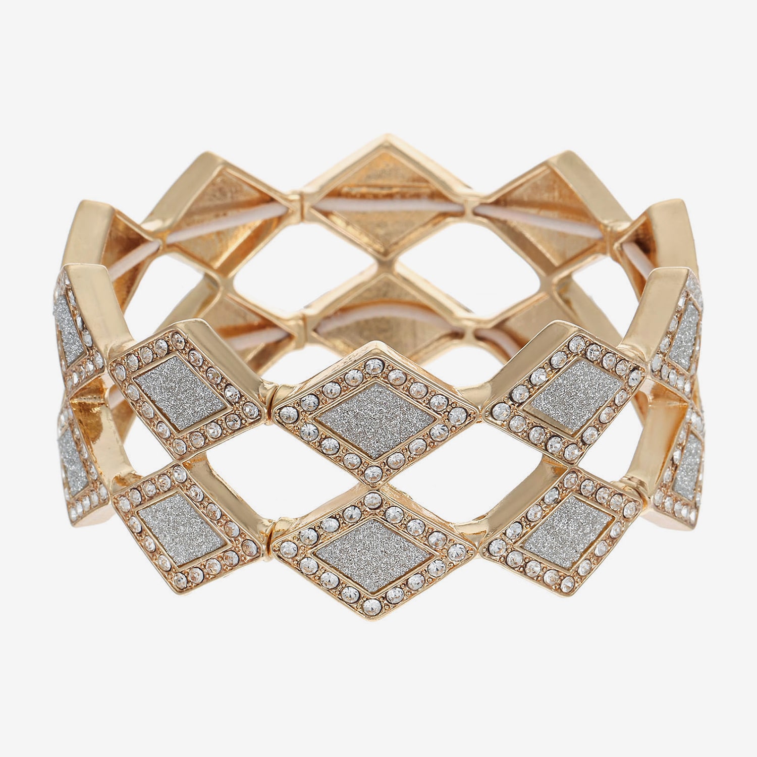 Monet Jewelry Womens Glass Diamond Stretch Bracelet
