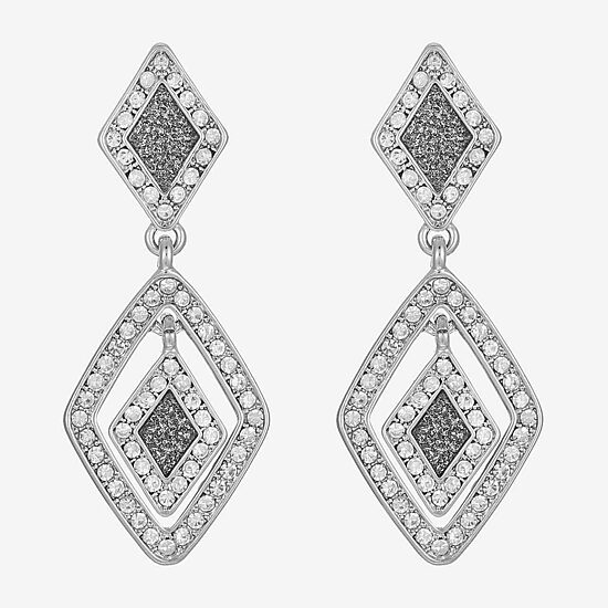 Monet Jewelry Womens Glass Diamond Hypoallergenic Drop Earrings