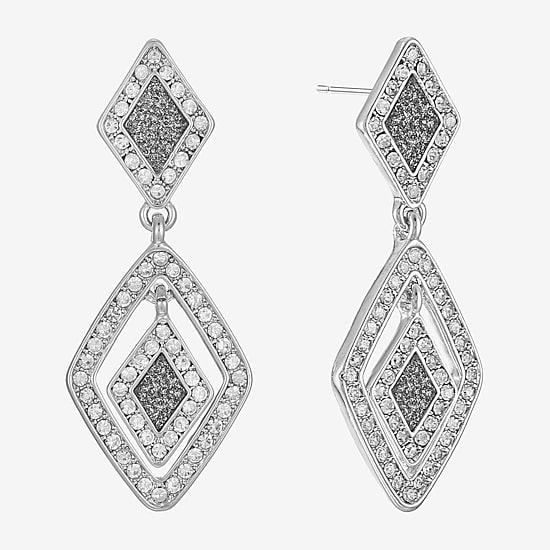 Monet Jewelry Womens Glass Diamond Hypoallergenic Drop Earrings