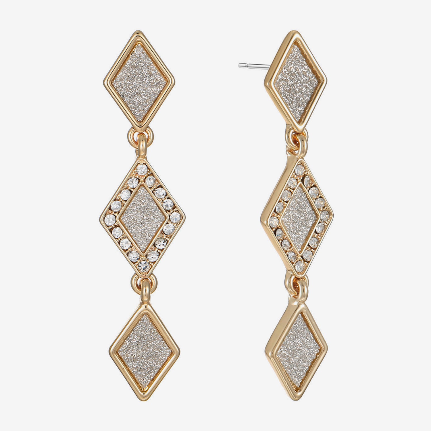 Monet Jewelry Womens Glass Diamond Hypoallergenic Drop Earrings