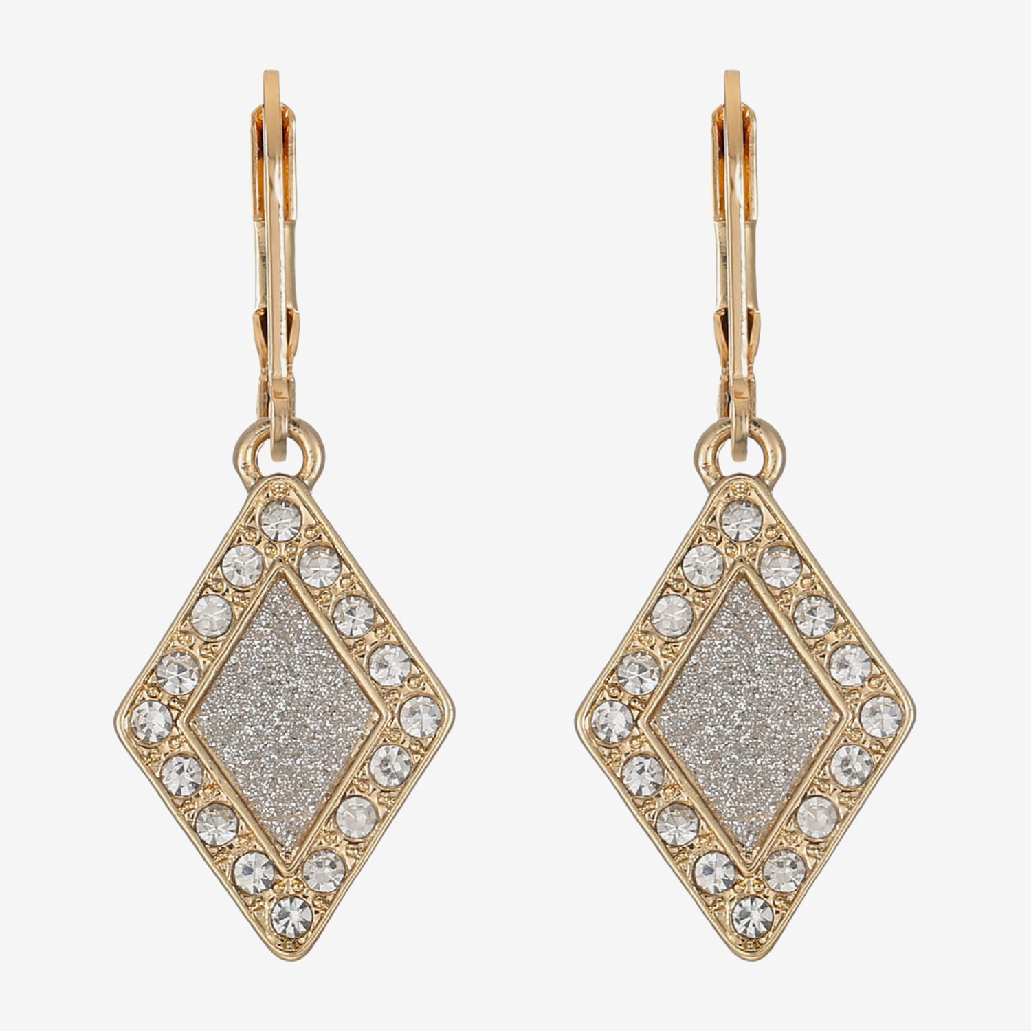 Monet Jewelry Womens Glass Diamond Drop Earrings