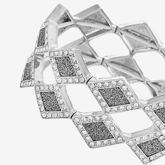 Monet Jewelry Womens Glass Diamond Stretch Bracelet