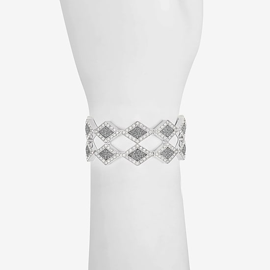 Monet Jewelry Womens Glass Diamond Stretch Bracelet