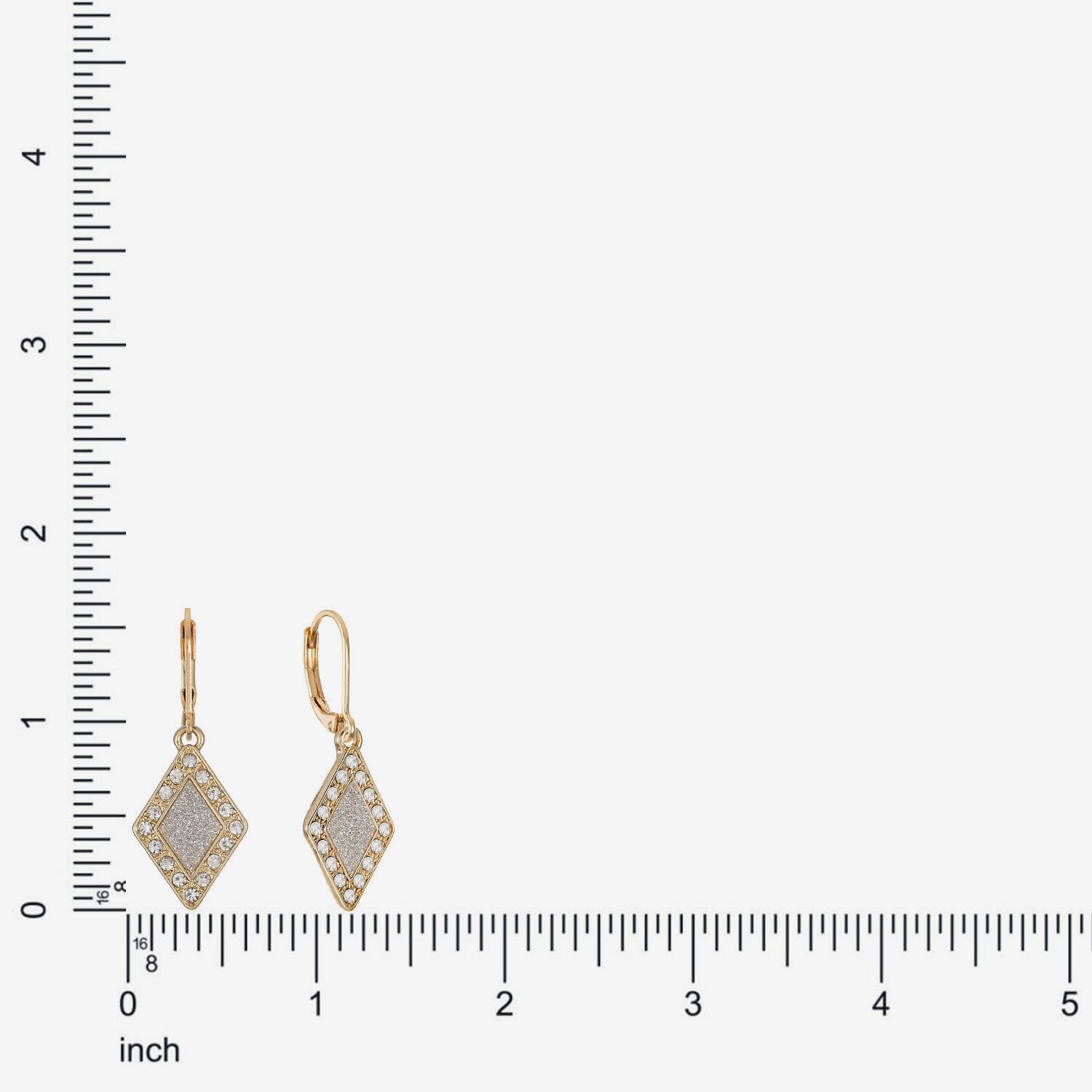 Monet Jewelry Womens Glass Diamond Drop Earrings