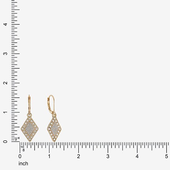 Monet Jewelry Womens Glass Diamond Drop Earrings
