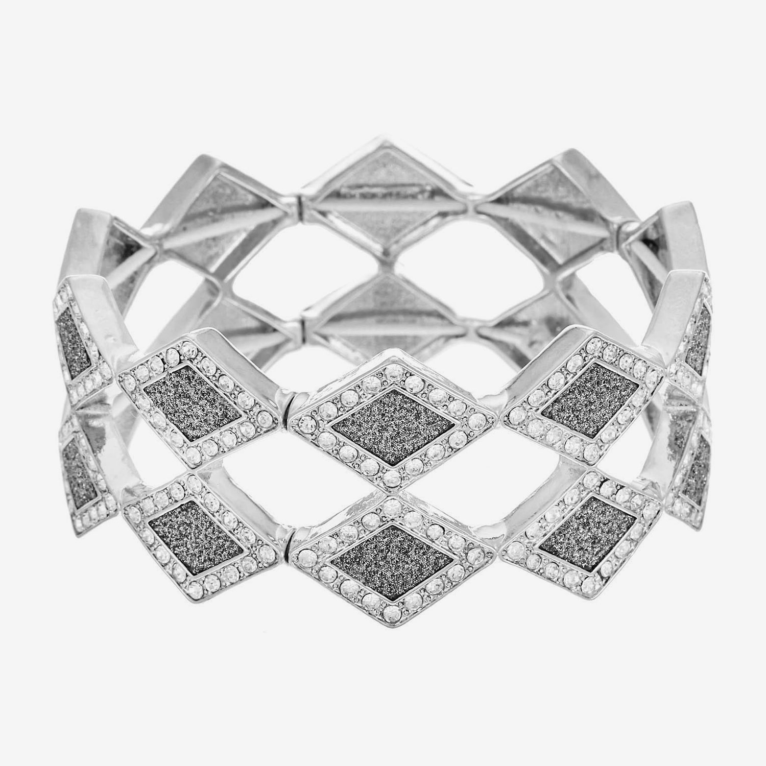Monet Jewelry Womens Glass Diamond Stretch Bracelet