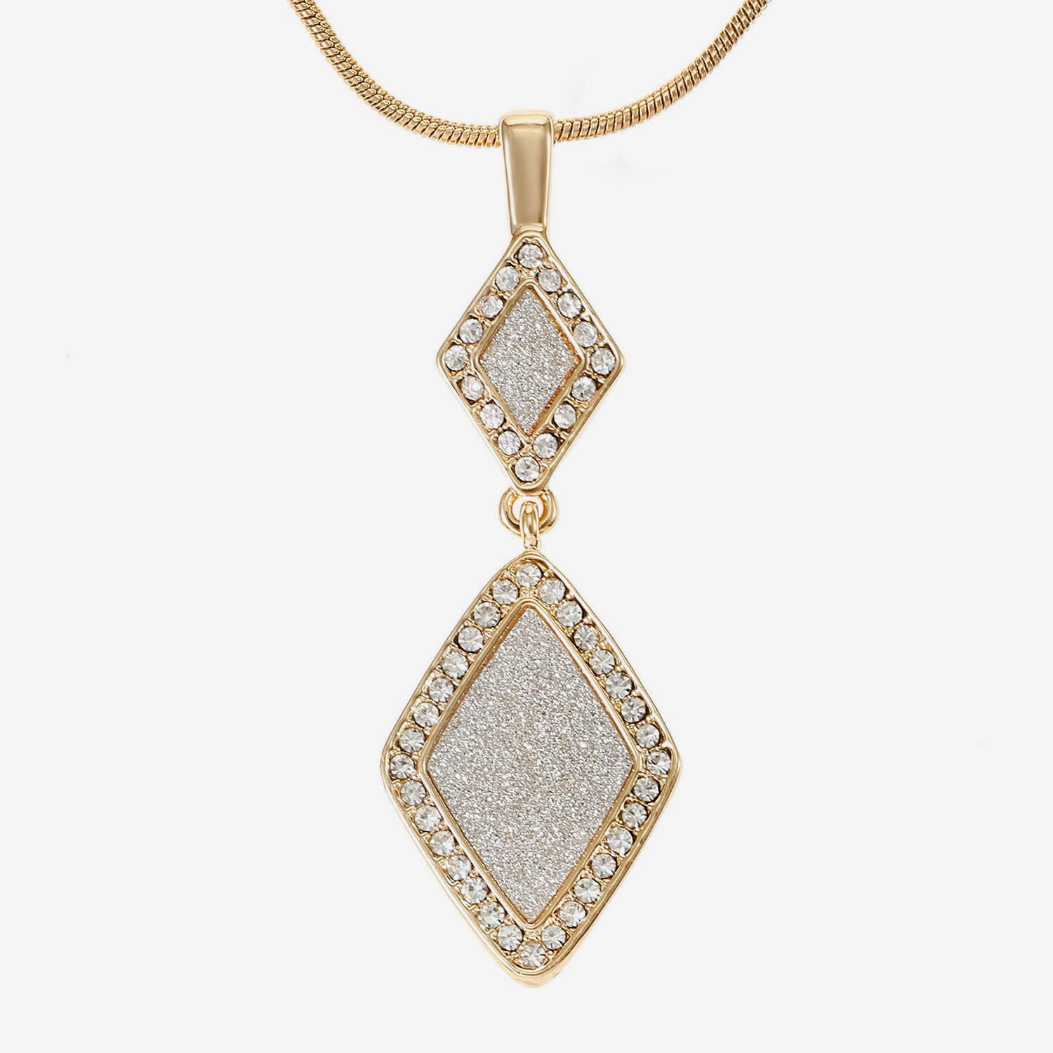Monet Jewelry Womens Glass Diamond 17 Inch Pendant Necklace