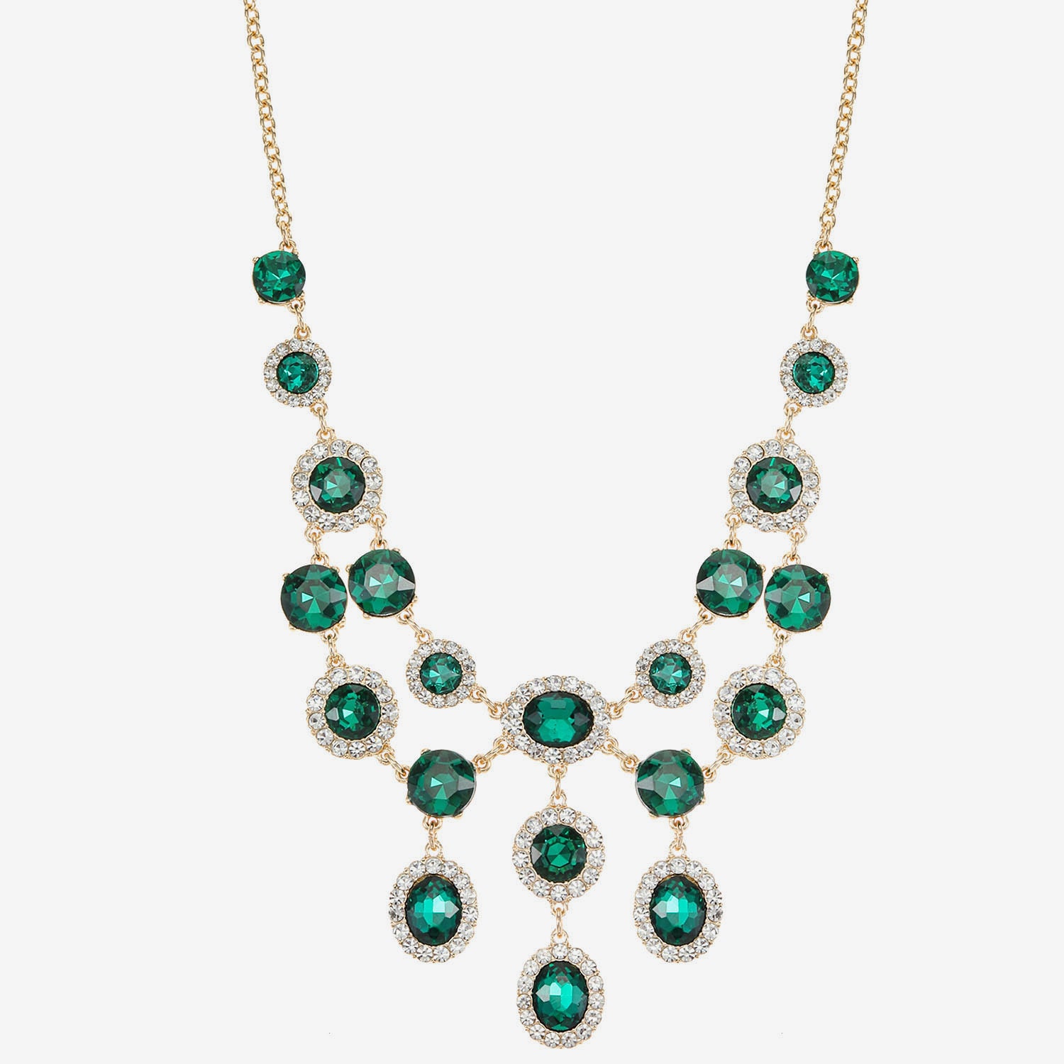 Monet Jewelry Womens Green 18 Inch Statement Necklace