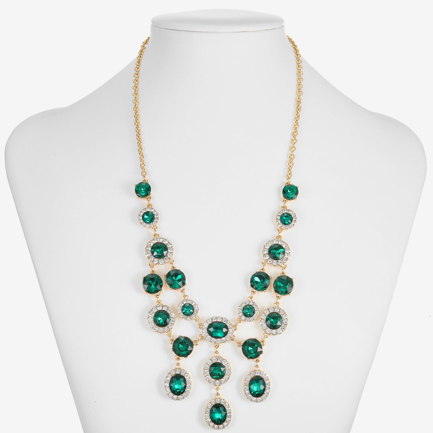 Monet Jewelry Womens Green 18 Inch Statement Necklace