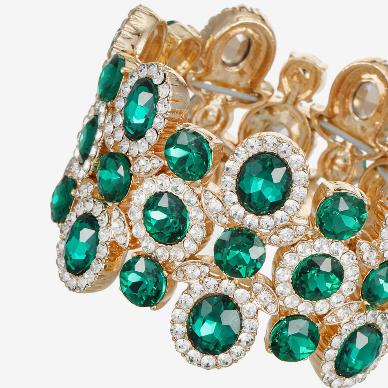 Monet Jewelry Womens Green Glass Oval Stretch Bracelet