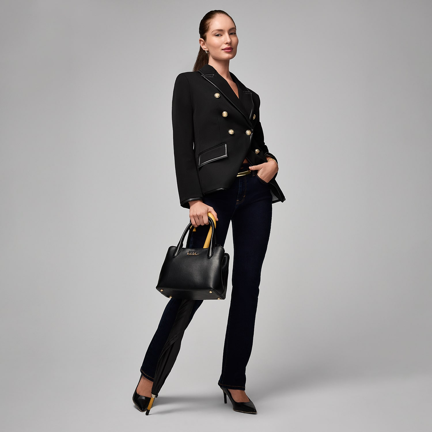 Worthington Womens Double Breasted Regular Fit Blazer