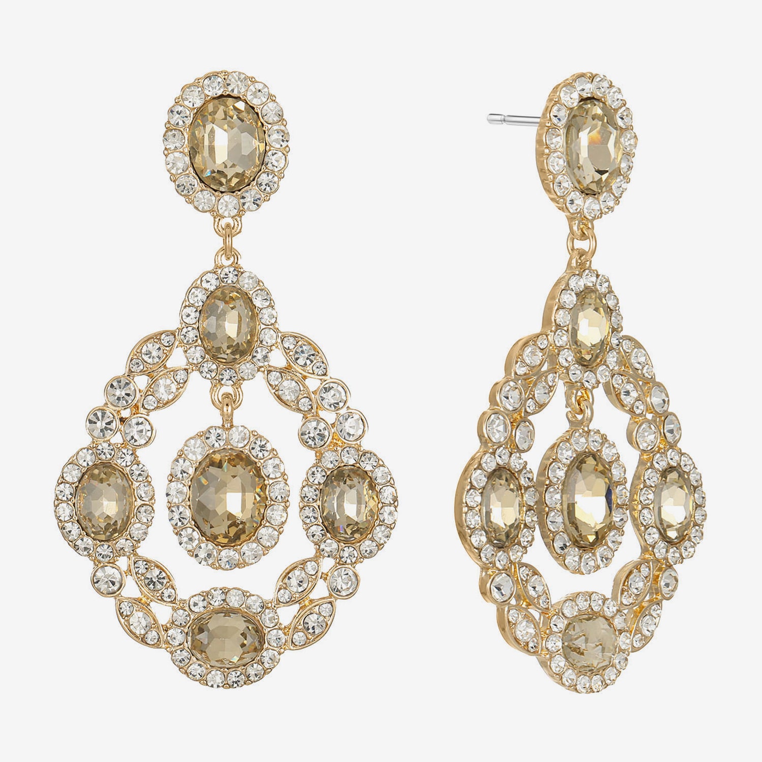 Monet Jewelry Womens Glass Oval Hypoallergenic Chandelier Earrings