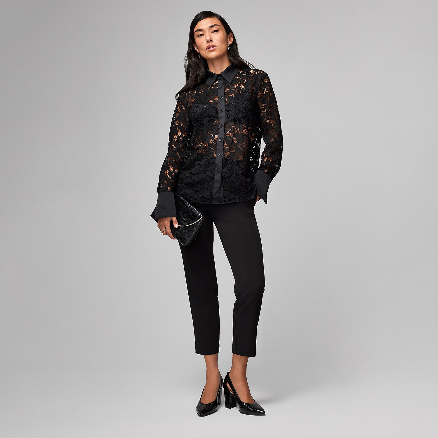 Worthington Womens Cuffed Long Sleeve Regular Fit Button-Down Shirt