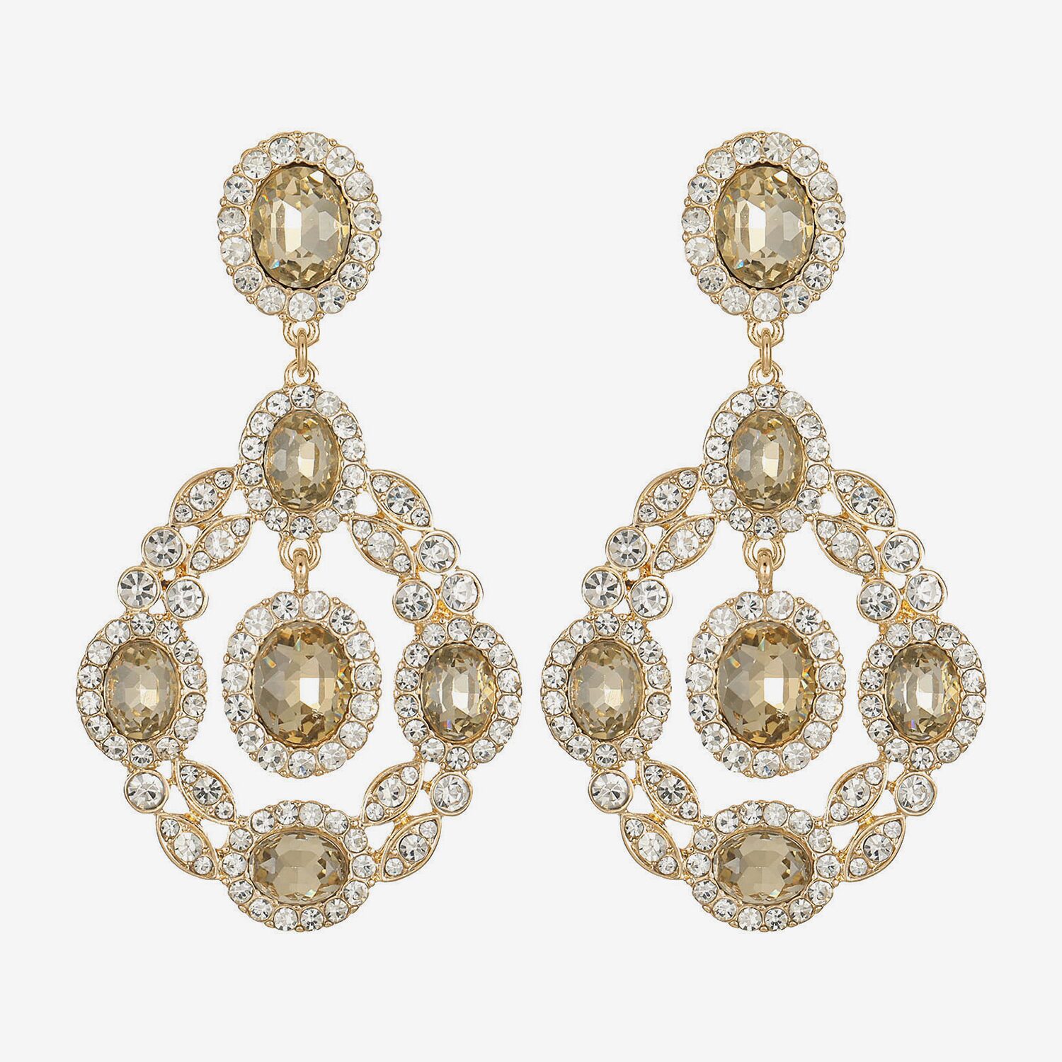 Monet Jewelry Womens Glass Oval Hypoallergenic Chandelier Earrings