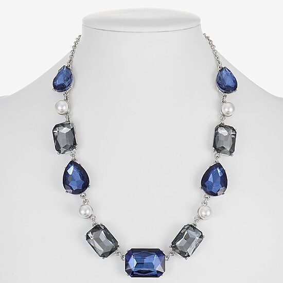 Monet Jewelry Womens Blue 17 Inch Collar Necklace