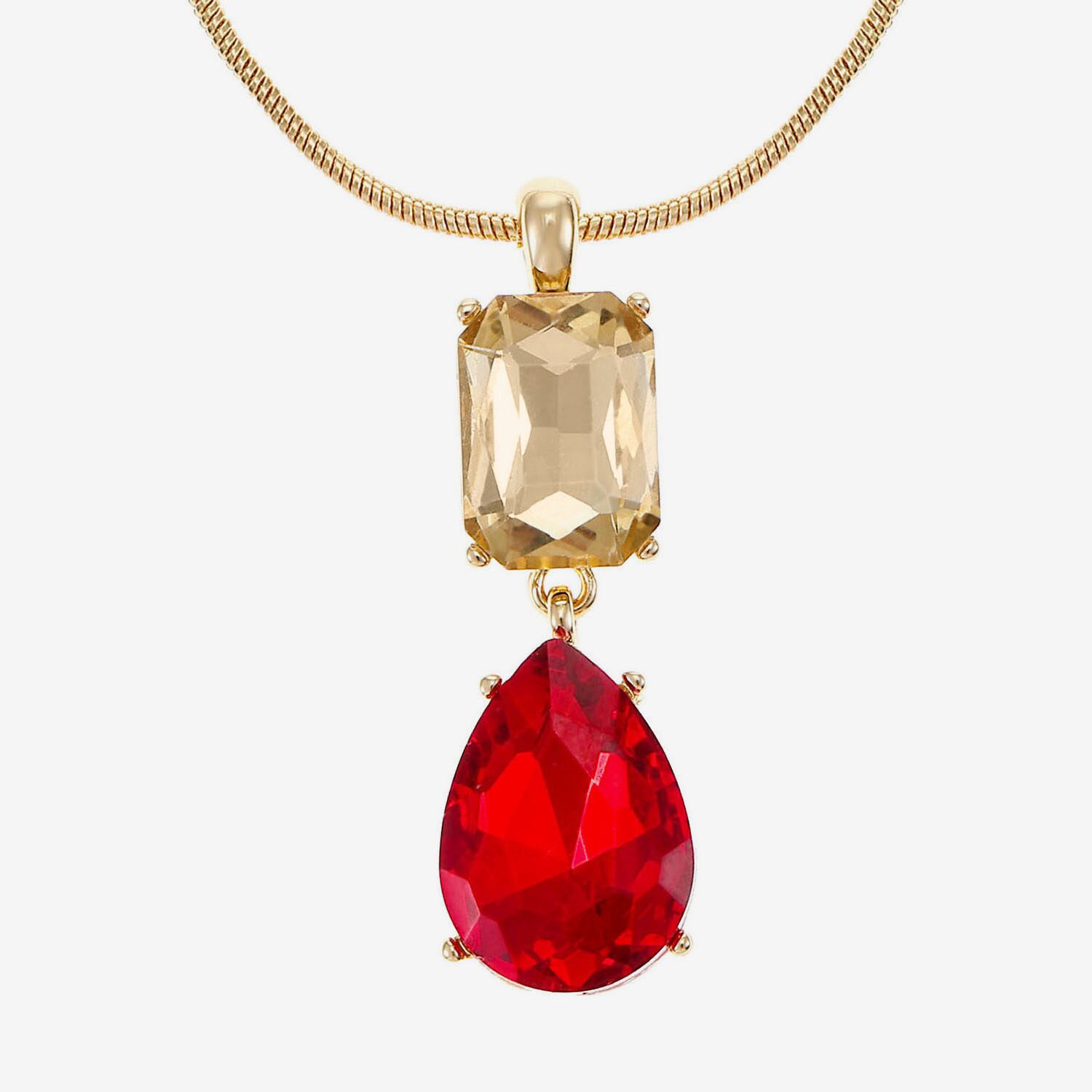 Monet Jewelry Womens Red Glass 17 Inch Pendant Necklace