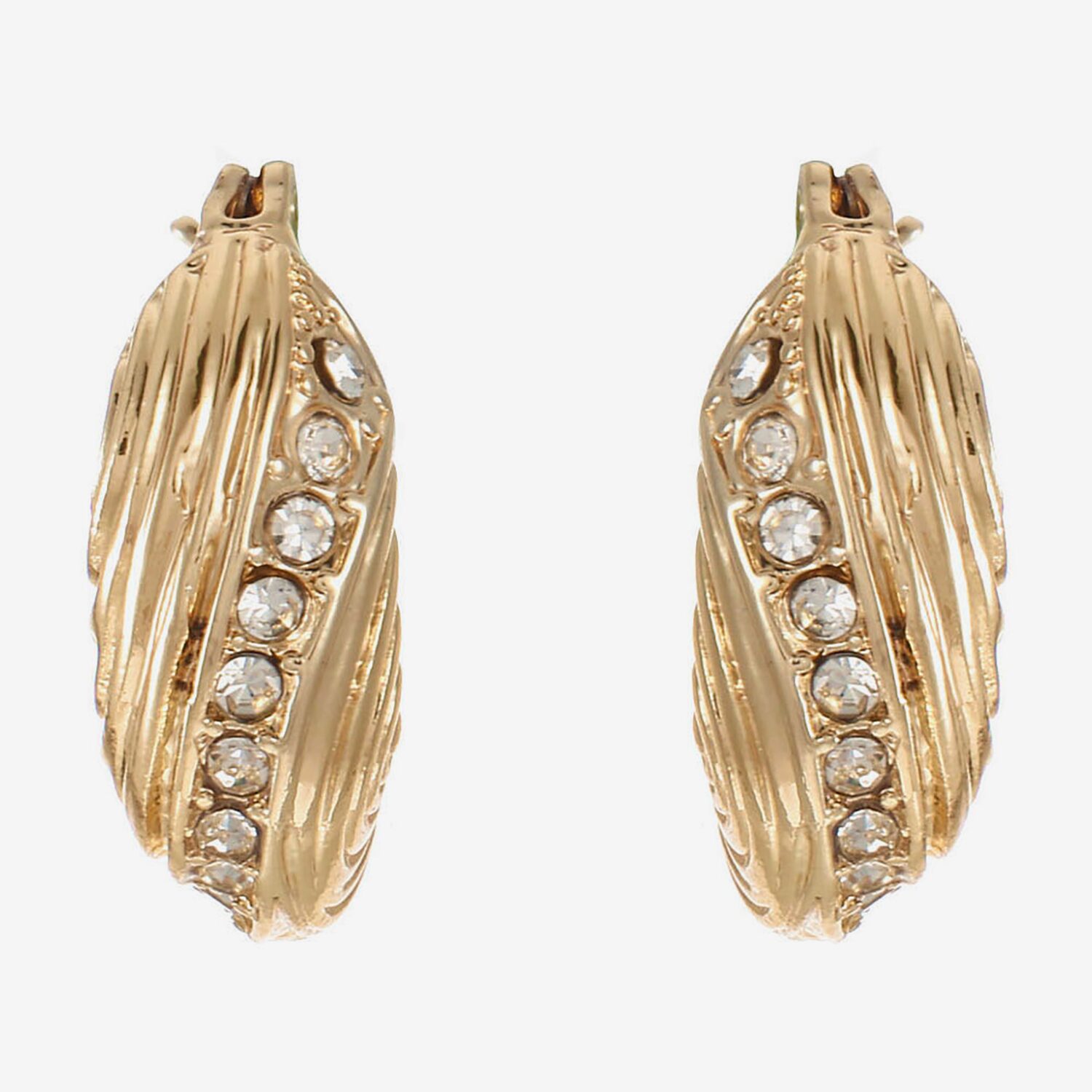 Monet Jewelry Womens Glass 20.5mm Hypoallergenic Hoop Earrings