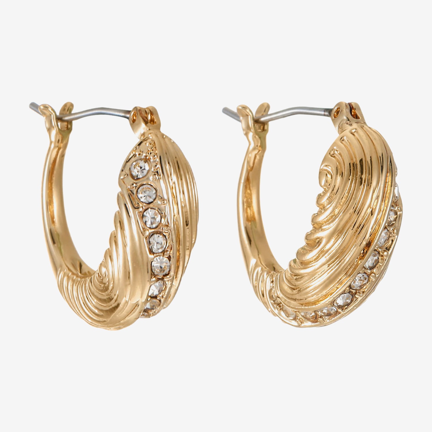 Monet Jewelry Womens Glass 20.5mm Hypoallergenic Hoop Earrings