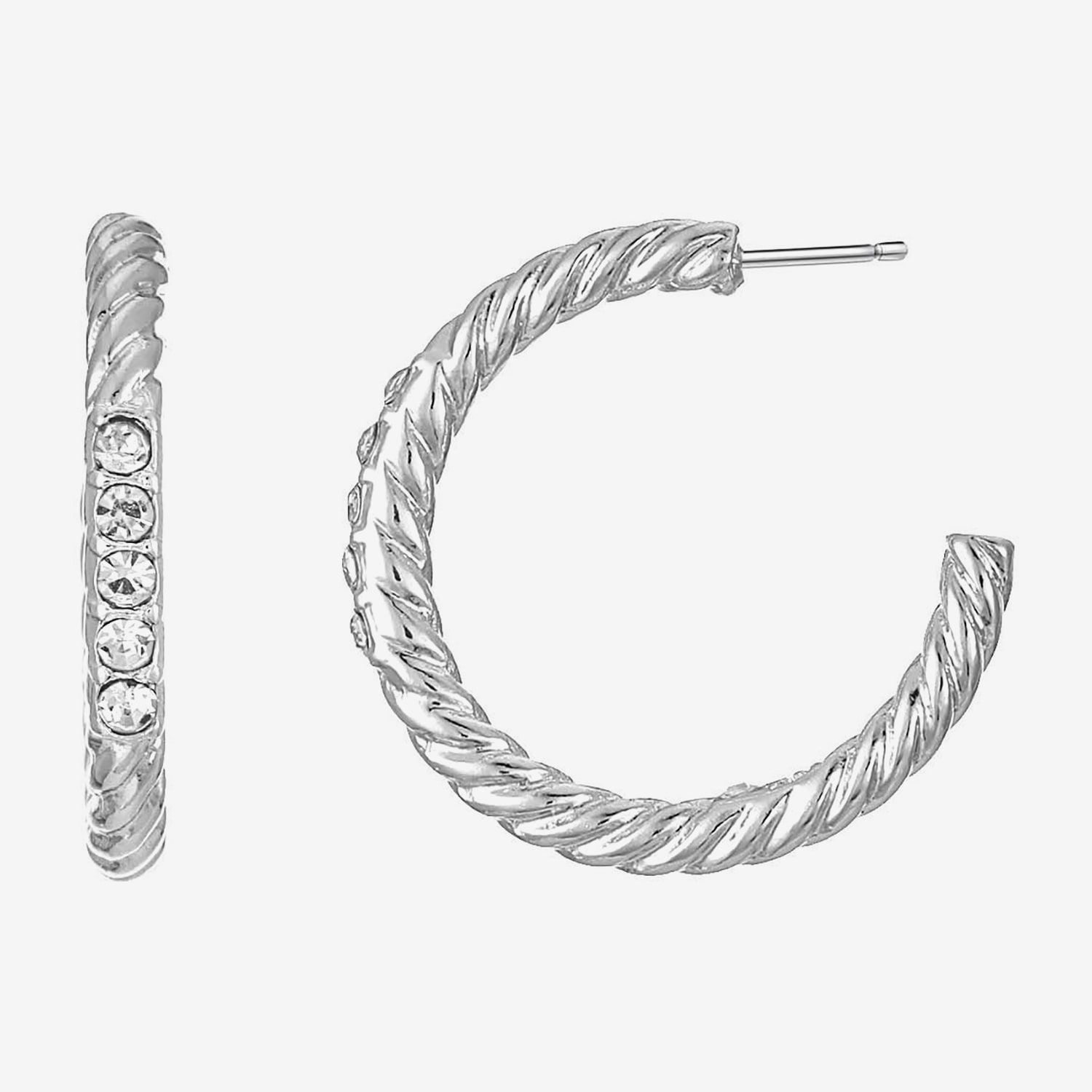 Liz Claiborne Womens Glass 26mm Hypoallergenic Hoop Earrings