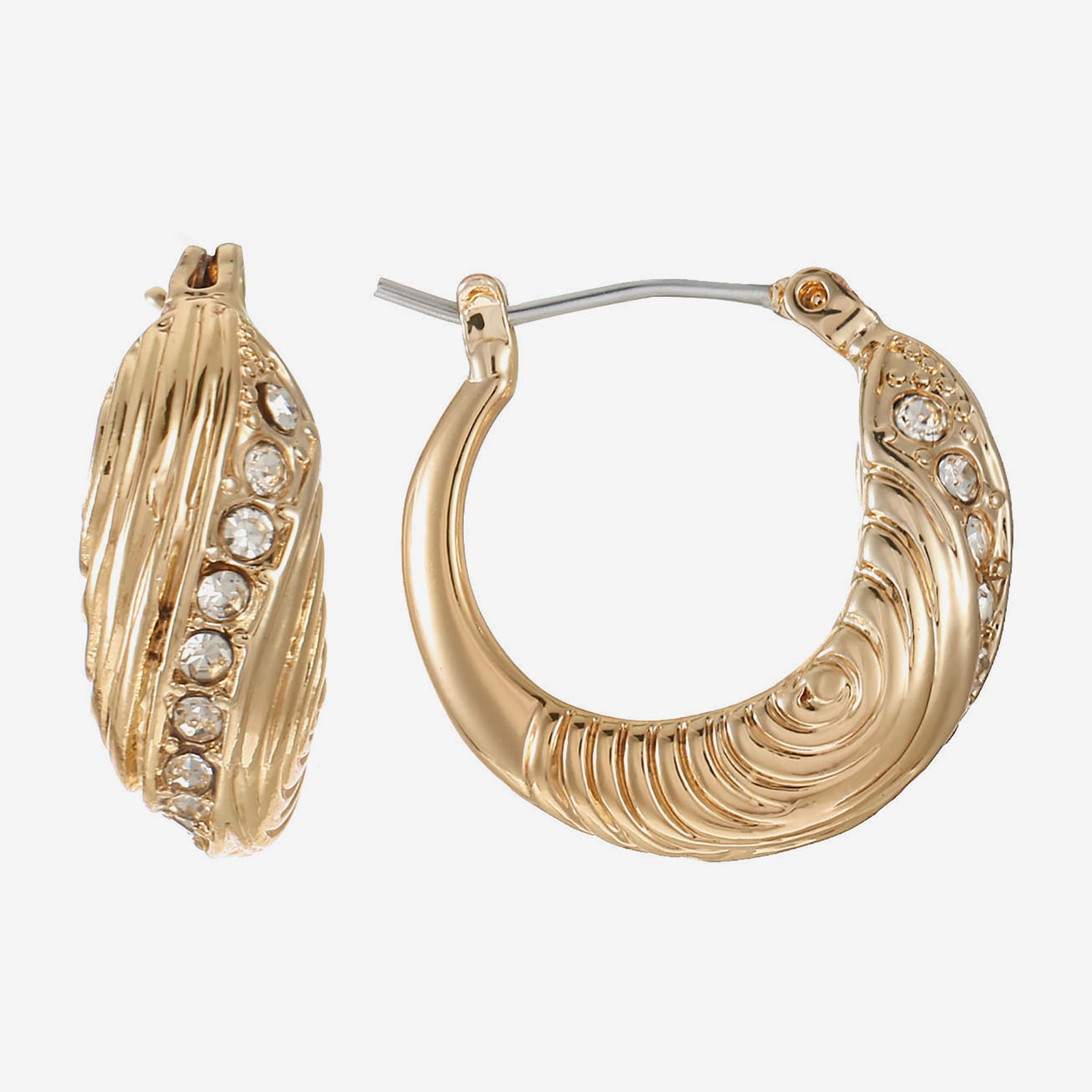 Monet Jewelry Womens Glass 20.5mm Hypoallergenic Hoop Earrings