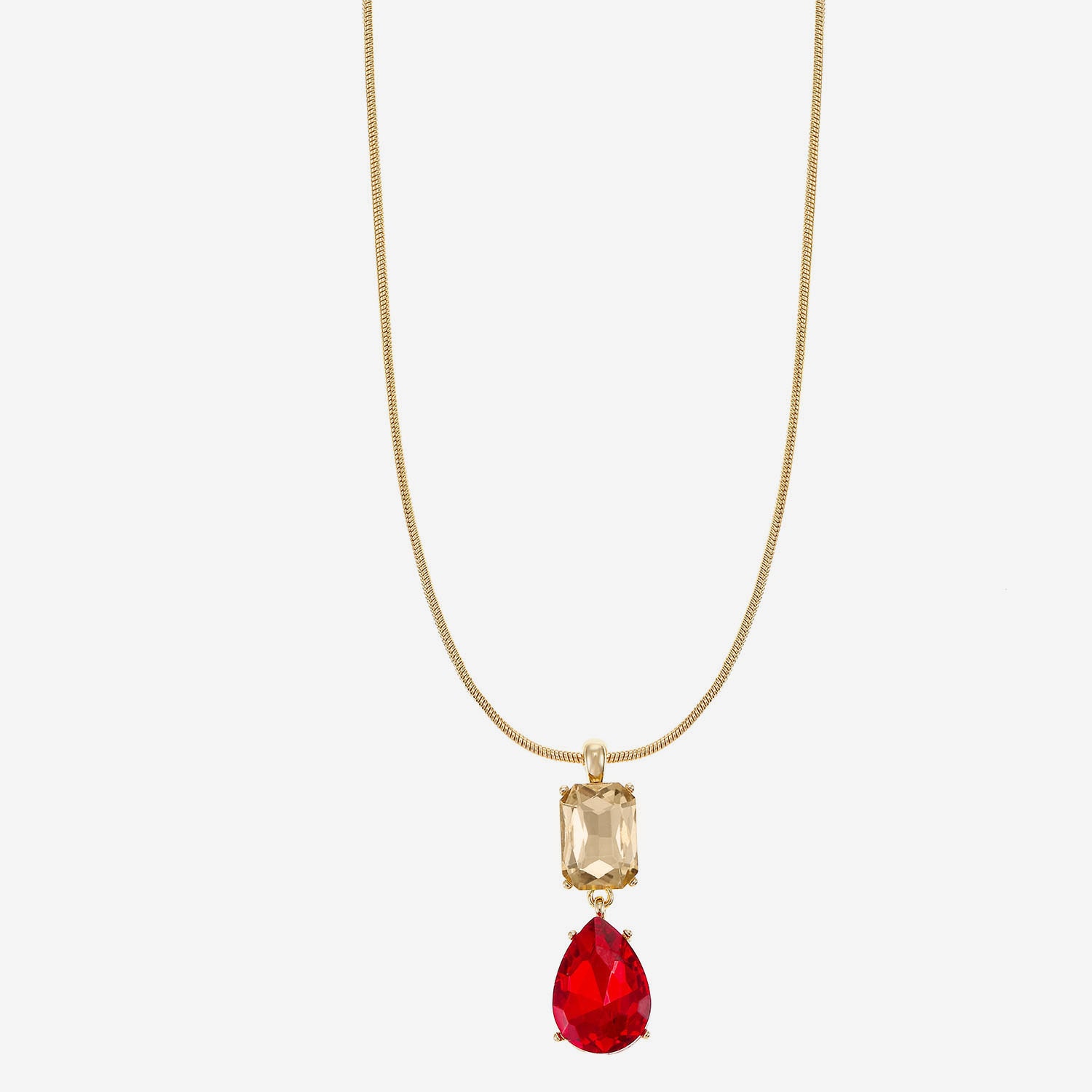 Monet Jewelry Womens Red Glass 17 Inch Pendant Necklace