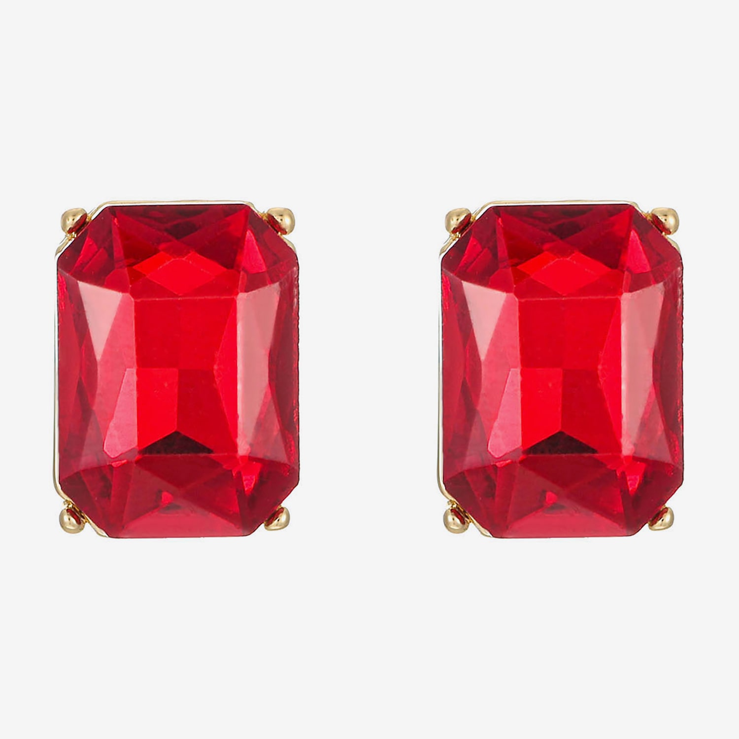 Monet Jewelry Red Glass 18.4mm Stud Earrings