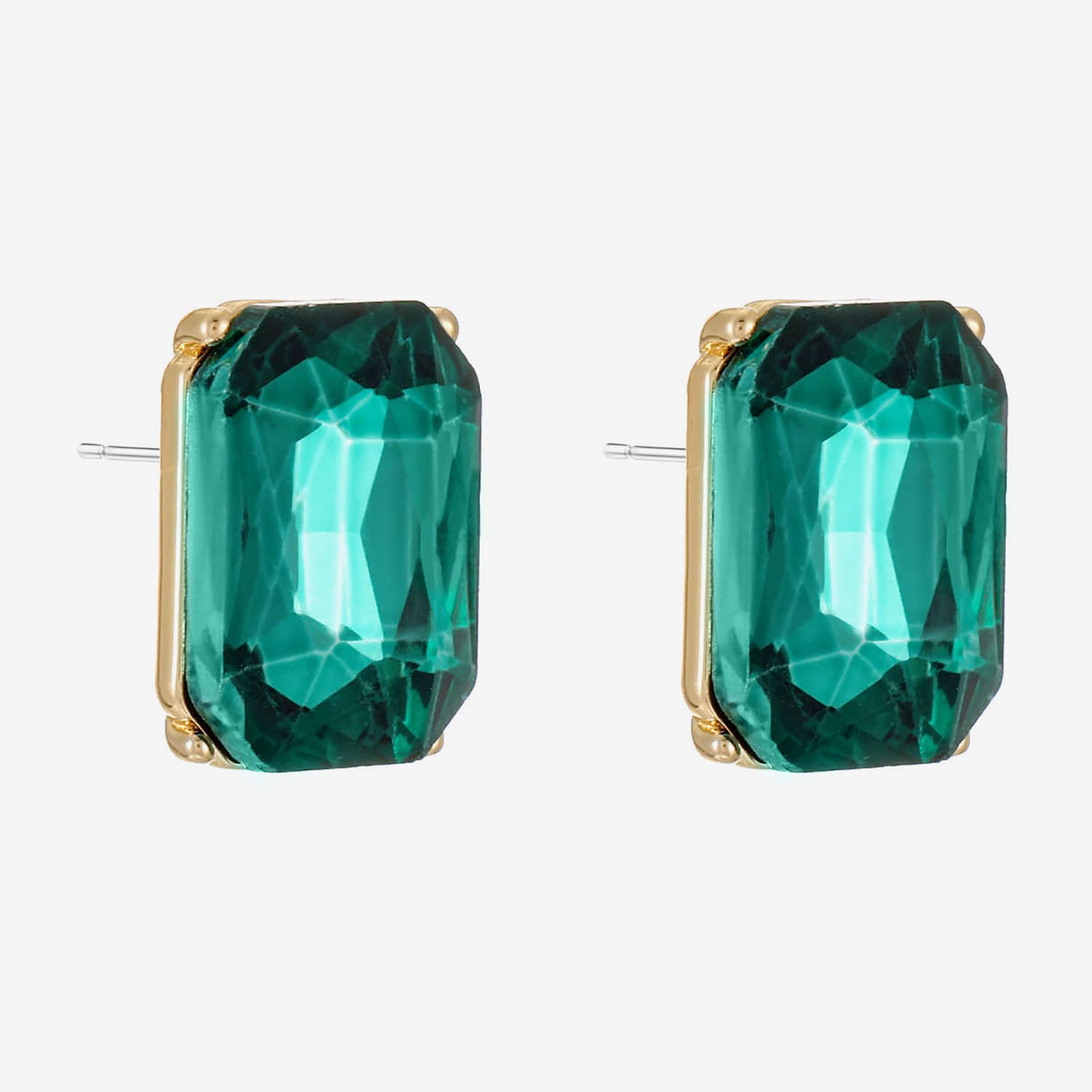 Monet Jewelry Green Glass 18.4mm Stud Earrings