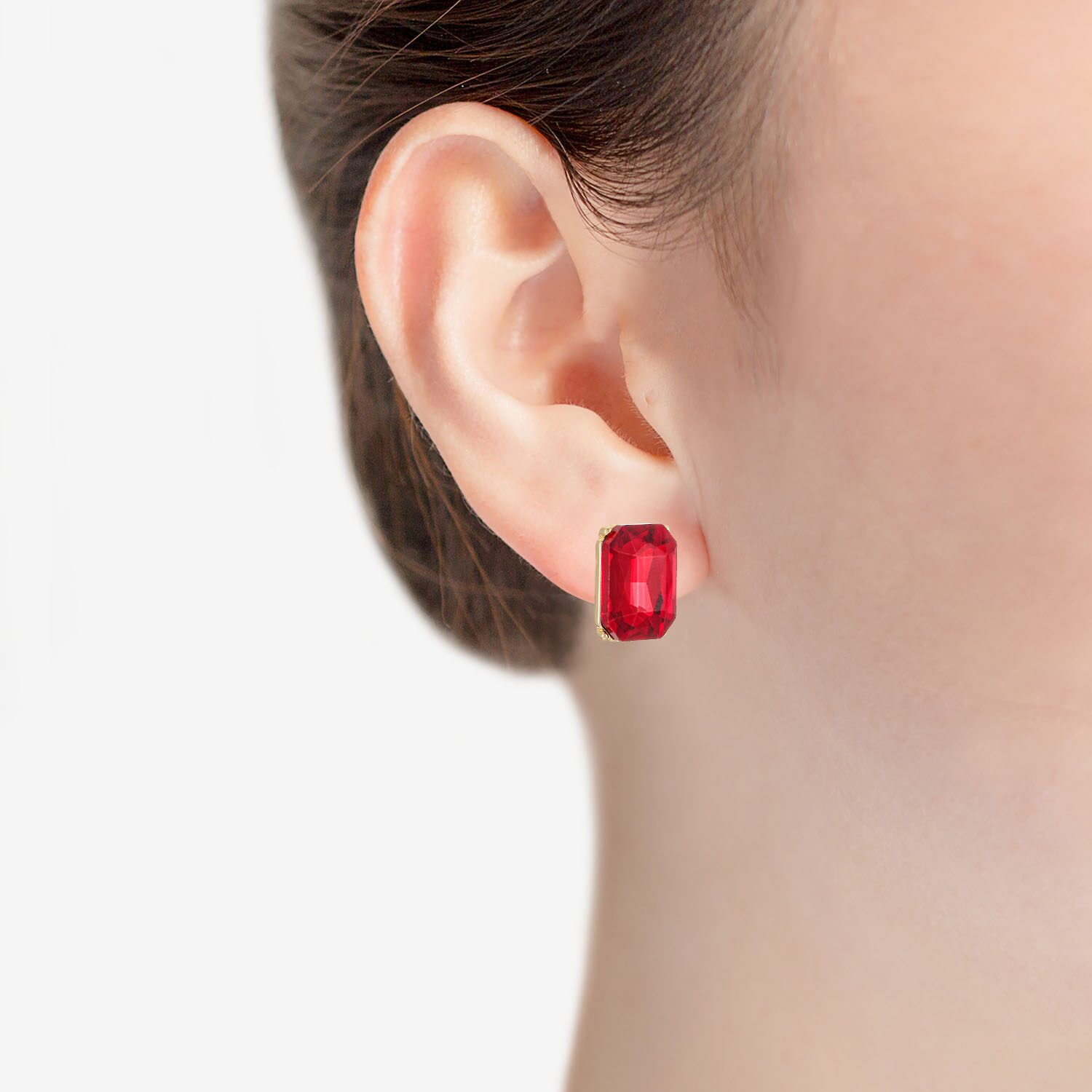 Monet Jewelry Red Glass 18.4mm Stud Earrings