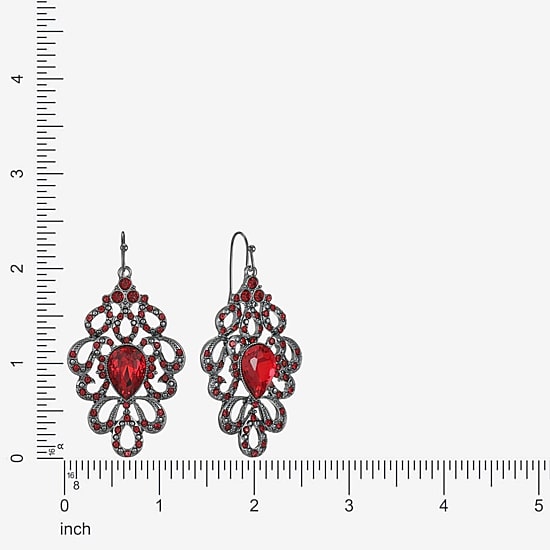 Mixit Womens Red Glass Drop Earrings, Color: Red - JCPenney