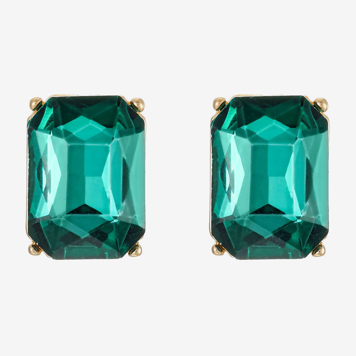 Monet Jewelry Green Glass 18.4mm Stud Earrings