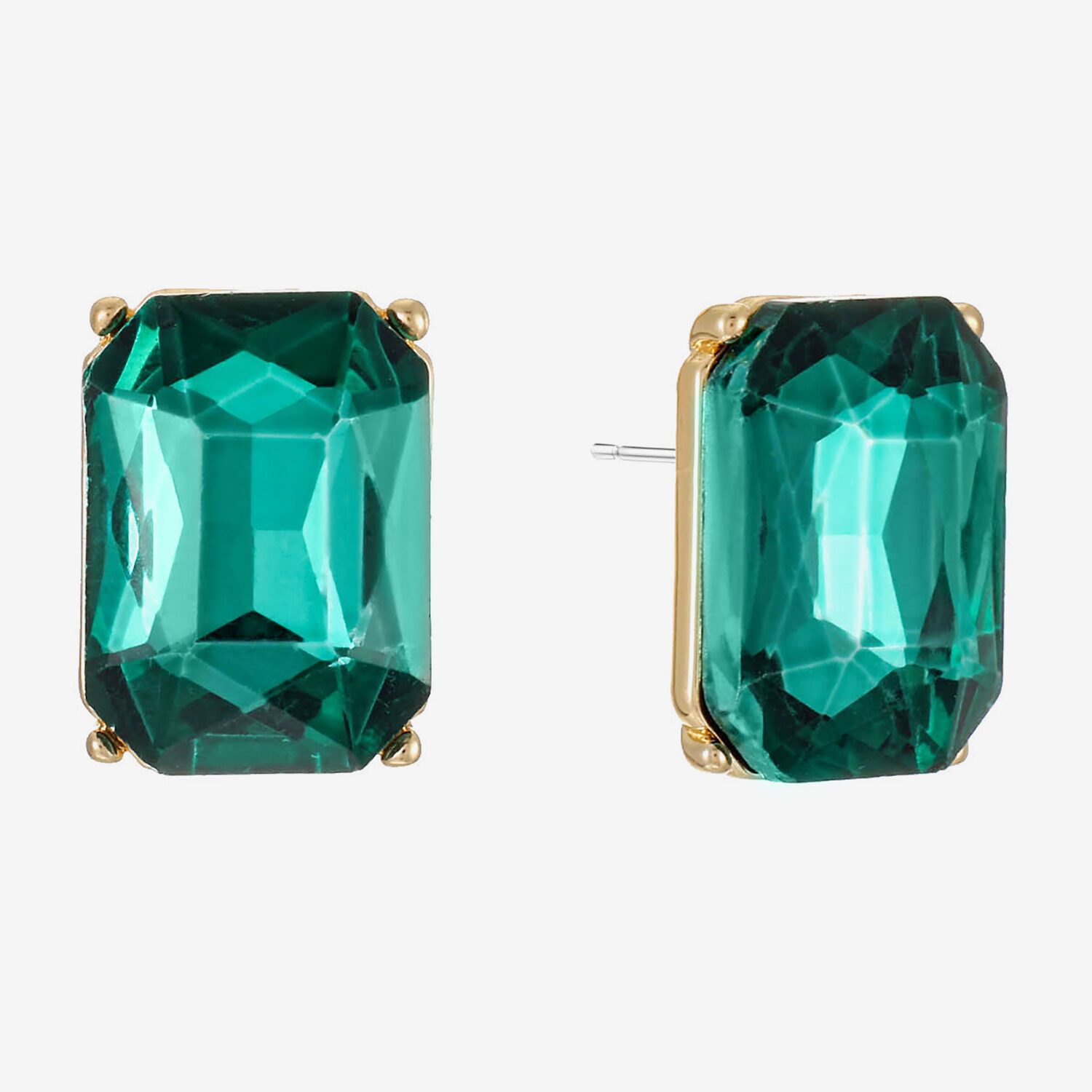 Monet Jewelry Green Glass 18.4mm Stud Earrings