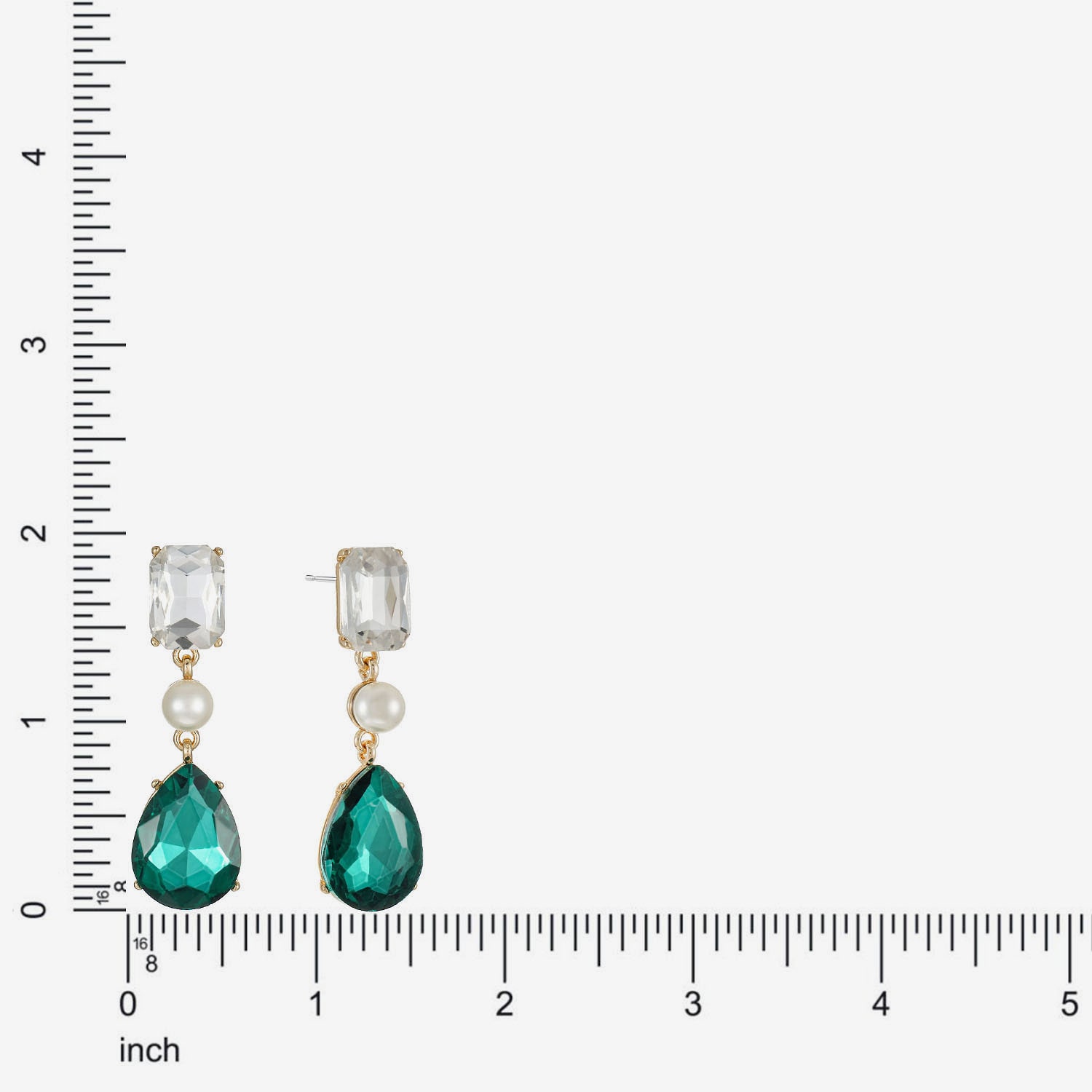 Monet Jewelry Womens Green Glass Simulated Pearl Hypoallergenic Drop Earrings