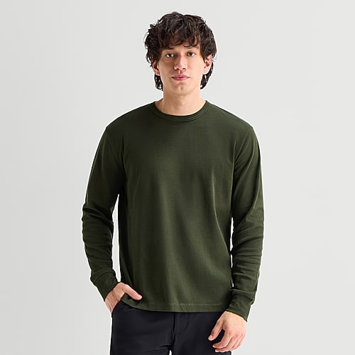Stylus Mens Round Neck Long Sleeve Big And Tall T-shirt In Green