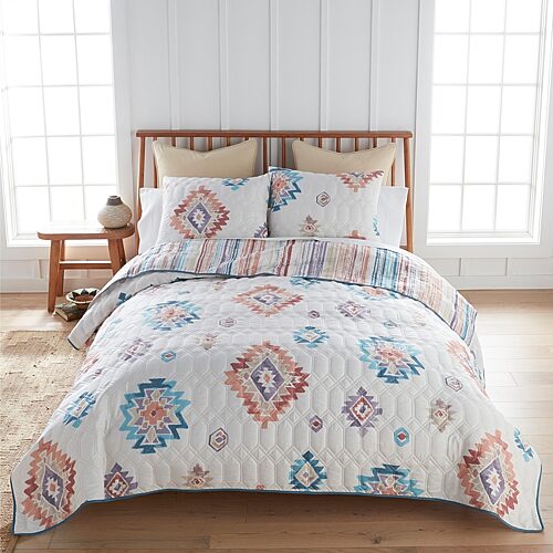 Your Lifestyle By Donna Sharp Pueblo Reversible Quilt Set, One Size, White