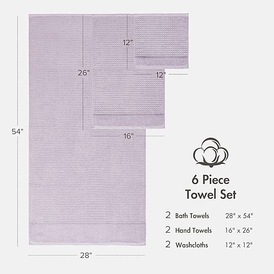 Madison Park Spa Waffle 6-pc. Quick Dry Bath Towel Set