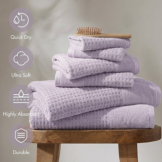 Madison Park Spa Waffle 6-pc. Quick Dry Bath Towel Set
