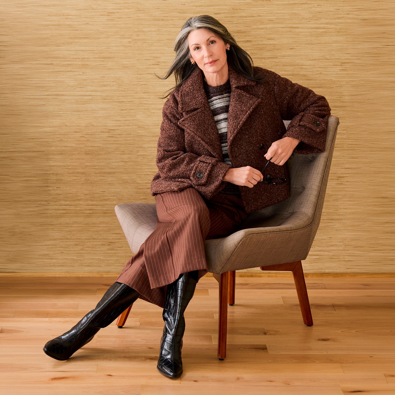 Liz Claiborne Womens Tall Midweight Peacoat