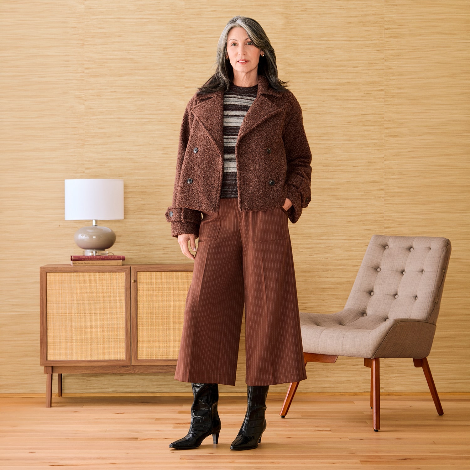 Liz Claiborne Womens Tall Midweight Peacoat