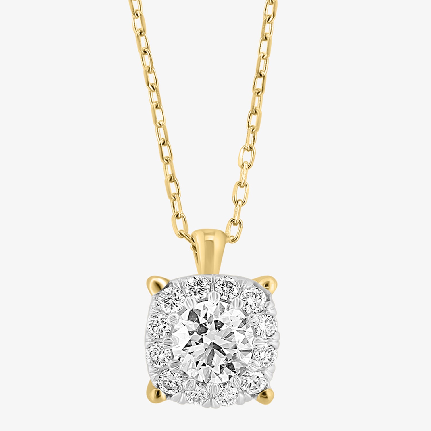 Effy Final Call Limited Quantities! Womens 1 CT. T.W. Lab Grown White Diamond 14K Gold Round 18 Inch Pendant Necklace