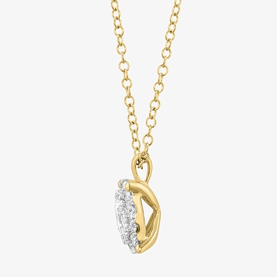 Effy Final Call Limited Quantities! Womens 1 CT. T.W. Lab Grown White Diamond 14K Gold Round 18 Inch Pendant Necklace