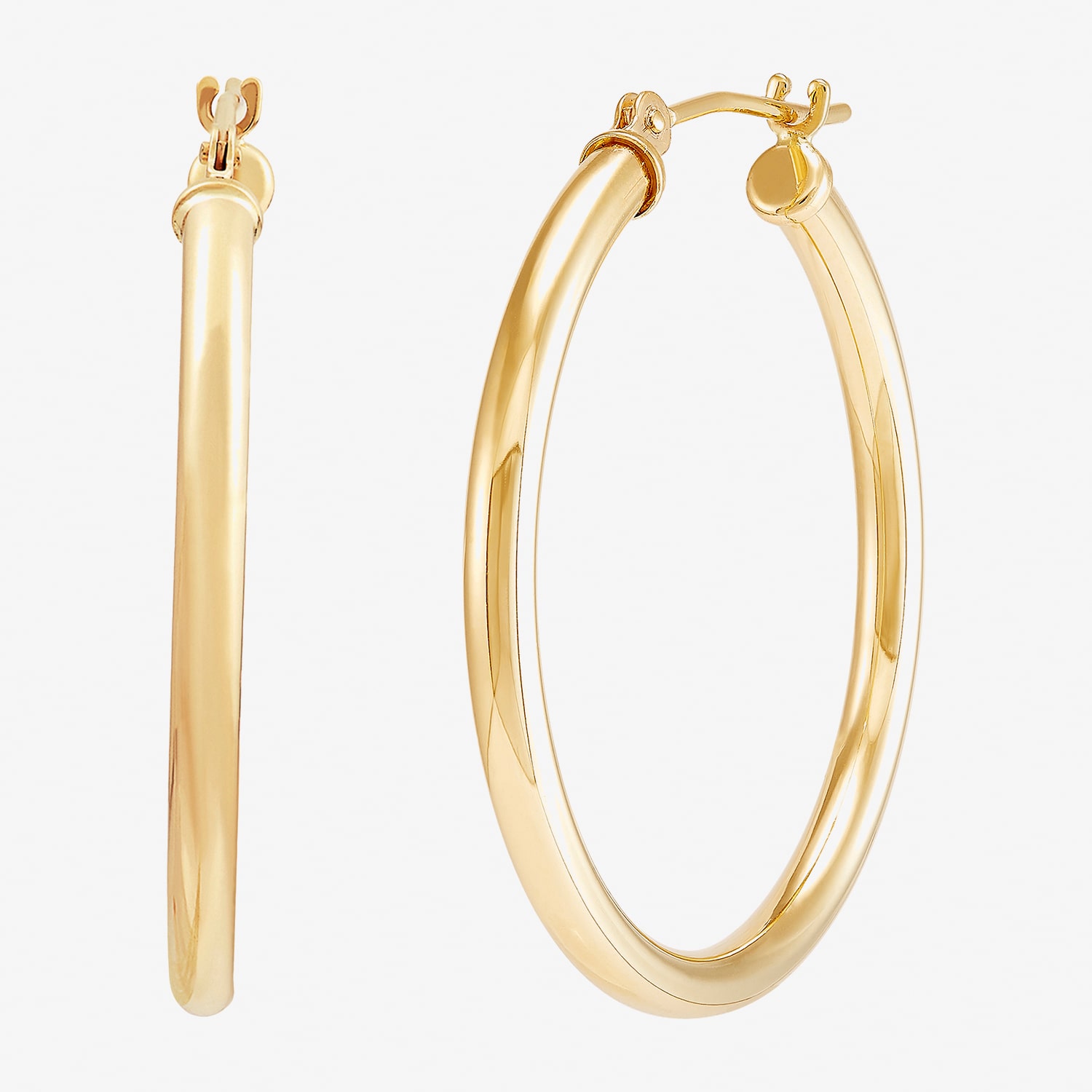 Womens 10K Gold 28mm Hoop Earrings