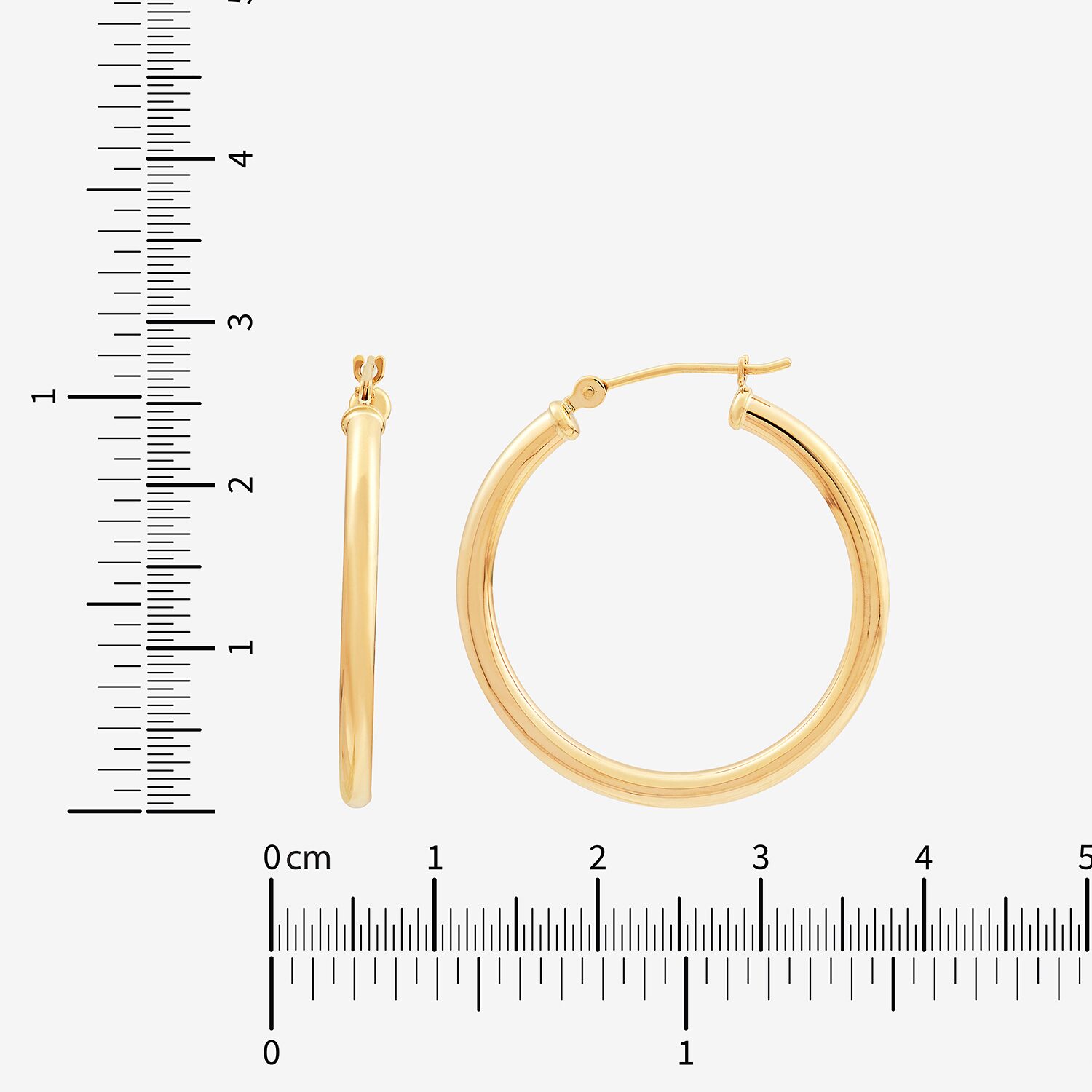 Womens 10K Gold 28mm Hoop Earrings