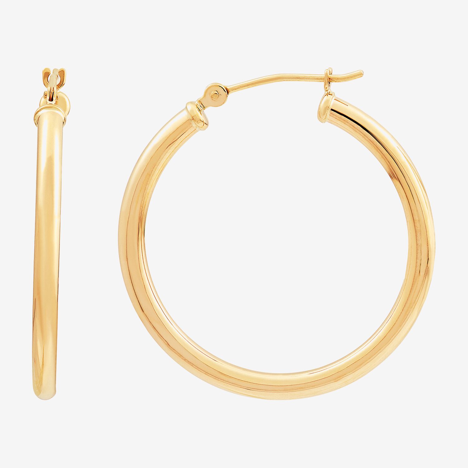 Womens 10K Gold 28mm Hoop Earrings