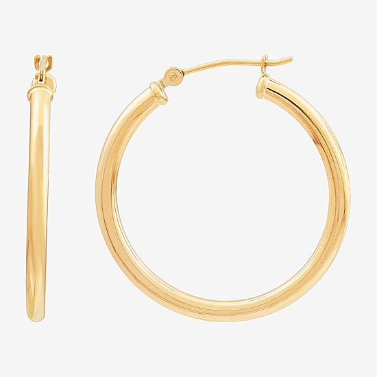 Womens 10K Gold 28mm Hoop Earrings