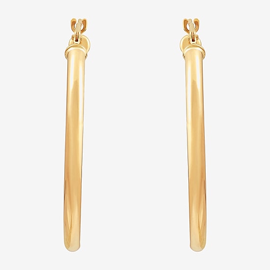 Womens 10K Gold 28mm Hoop Earrings