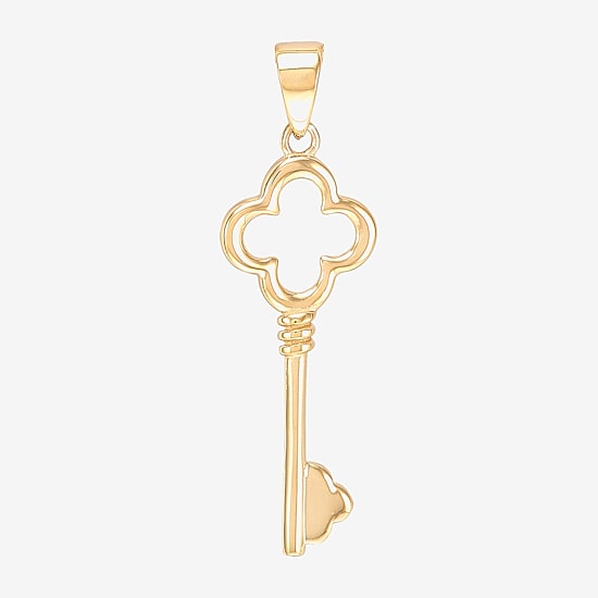 Womens 10K Gold Keys Pendant