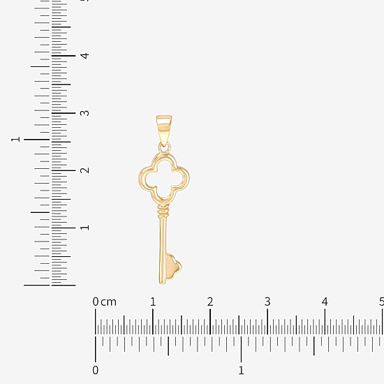 Womens 10K Gold Keys Pendant