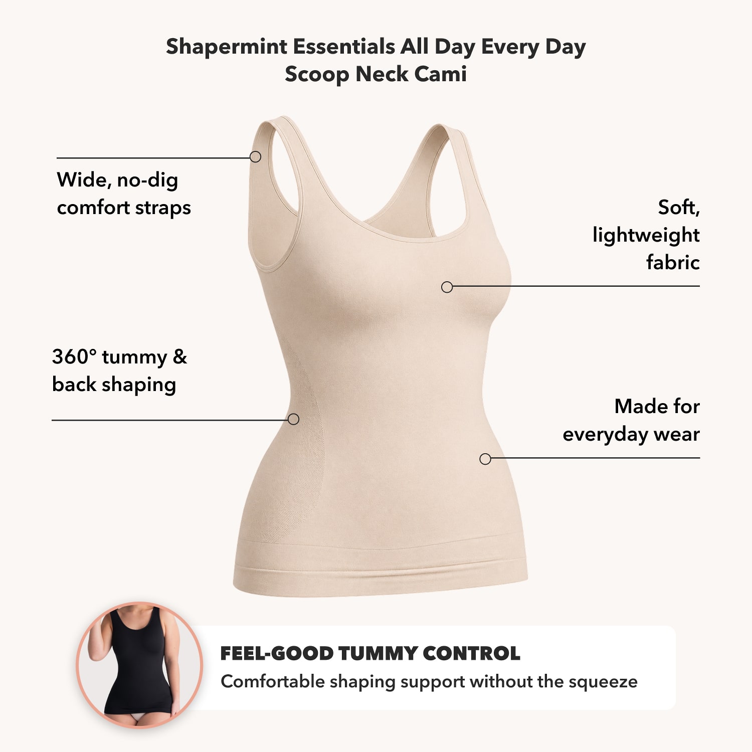 Shapermint Essentials Womens Shapewear Tank Camisole