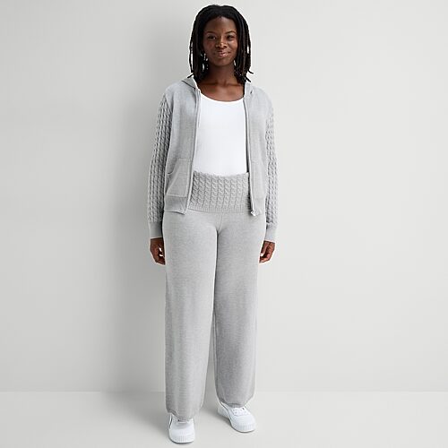 Forever 21 Womens Juniors Plus Straight Mid Rise Pull-on Pant In Gray