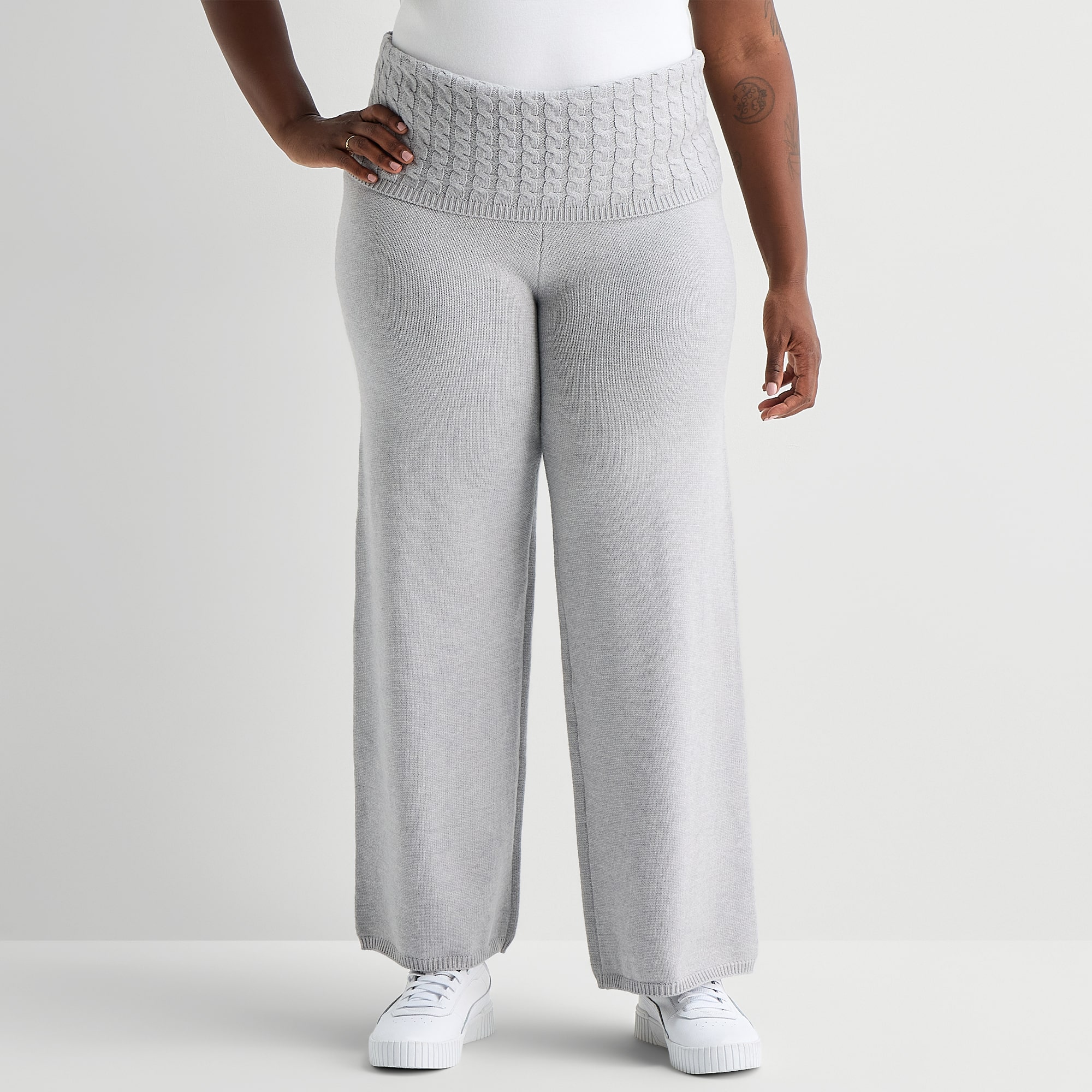 Forever 21 Womens Juniors Plus Straight Mid Rise Pull-On Pant